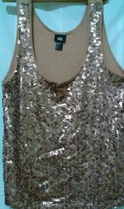 Flowy RoseGold Sequin Tank Top